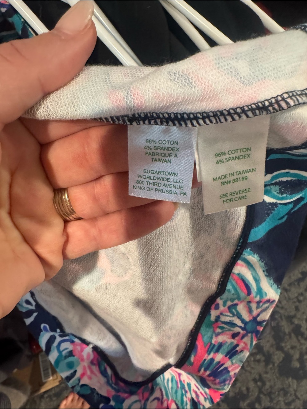 Lilly Pulitzer Tropical Floral Quarter-Zip pocket Pullover - Navy, Pink, Teal - Picture 6 of 6